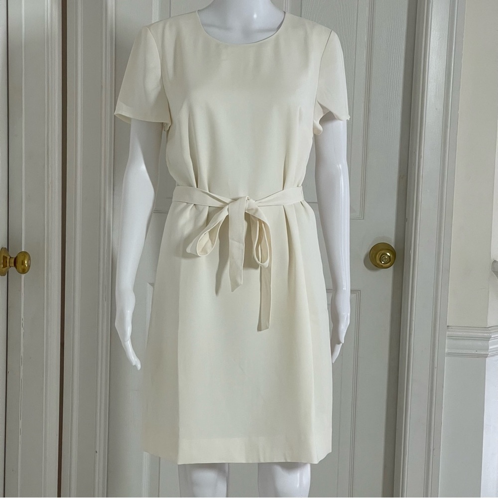 J.Crew Short-sleeve belted suiting dress size 8